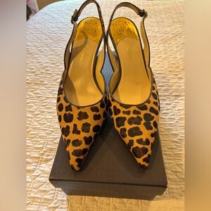 Come Haan Fiona Air Sling Leopard Print Slingback Heels